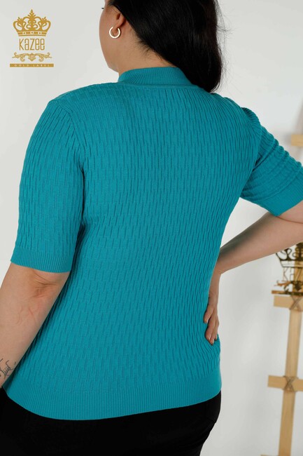 Women's Knitwear American Model Turquoise - 30338 | KAZEE - Thumbnail