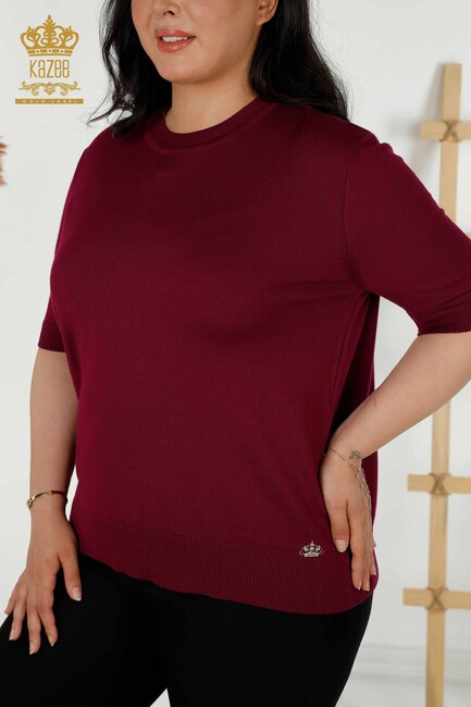 Women's Knitwear American Model Magenta - 30389 | KAZEE - Thumbnail