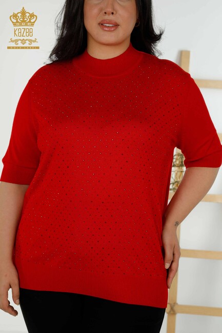 Women's Knitwear American Model Red - 16950 | KAZEE - Thumbnail