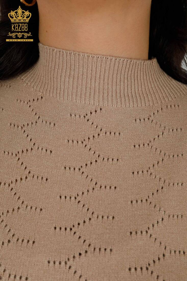 Women's Knitwear Balloon Sleeve Beige - 30341 | KAZEE