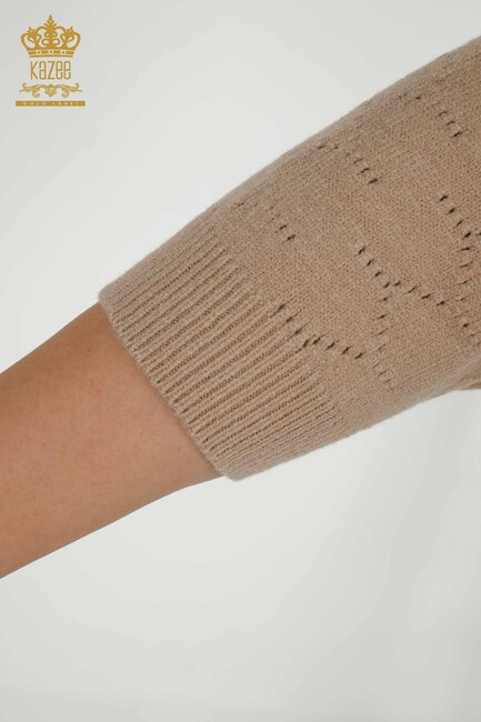 Women's Knitwear Balloon Sleeve Beige - 30341 | KAZEE - Thumbnail