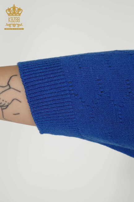 Women's Knitwear Balloon Sleeve Blue - 30341 | KAZEE - Thumbnail