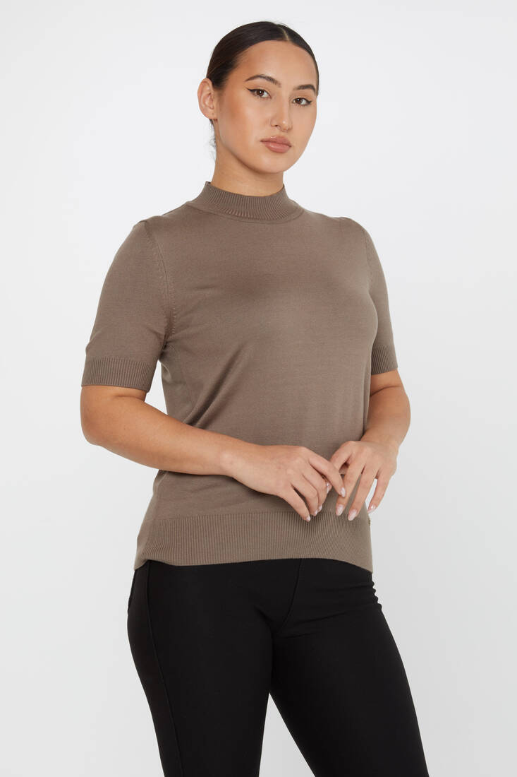 Women's Knitwear Basic American Model Mink - 16168 | KAZEE