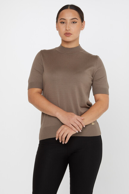 Women's Knitwear Basic American Model Mink - 16168 | KAZEE - Thumbnail