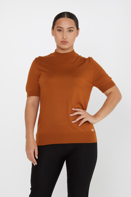 Women's Knitwear Basic American Model Tan - 16168 | KAZEE - Thumbnail