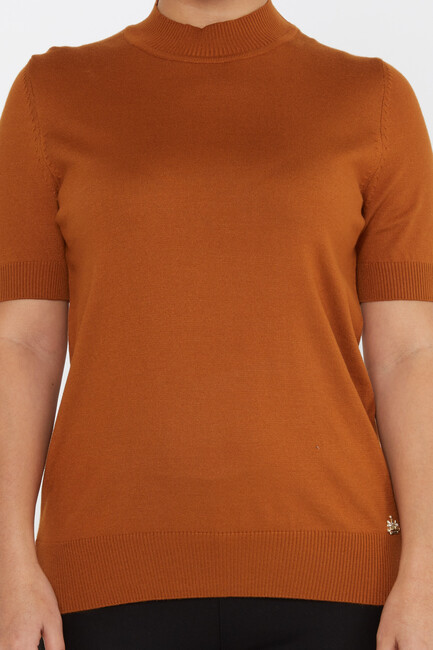 Women's Knitwear Basic American Model Tan - 16168 | KAZEE - Thumbnail