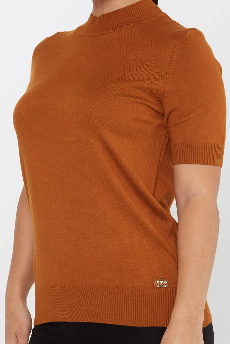 Women's Knitwear Basic American Model Tan - 16168 | KAZEE