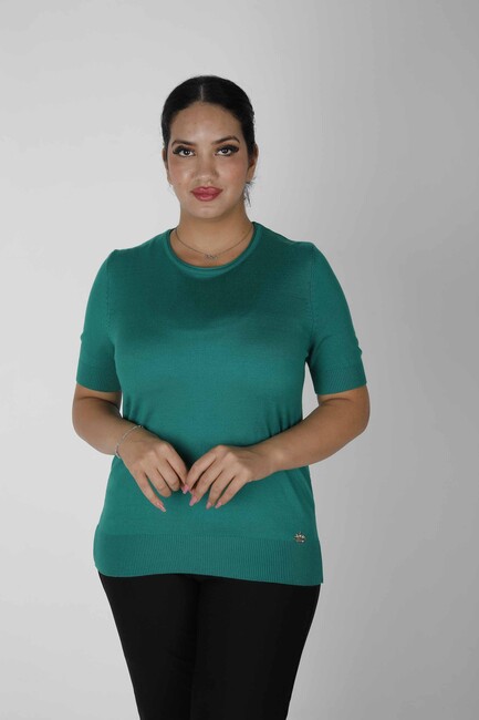 Women's Knitwear Basic American Model Emerald - 15943 | KAZEE - Thumbnail