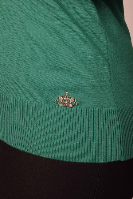 Women's Knitwear Basic American Model Emerald - 15943 | KAZEE - Thumbnail