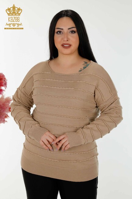 Women's Knitwear Basic Beige - 30169 | KAZEE - Thumbnail