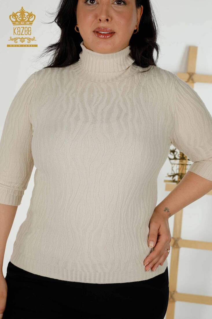 Women's Knitwear Basic Beige - 30290 | KAZEE