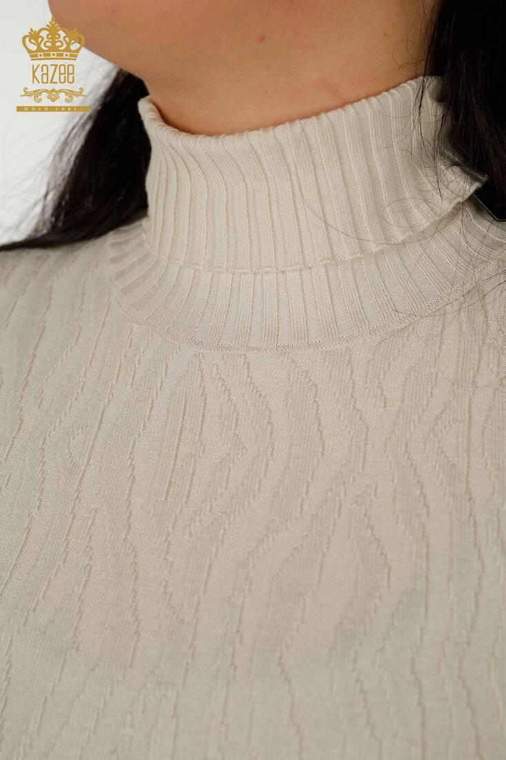 Women's Knitwear Basic Beige - 30290 | KAZEE