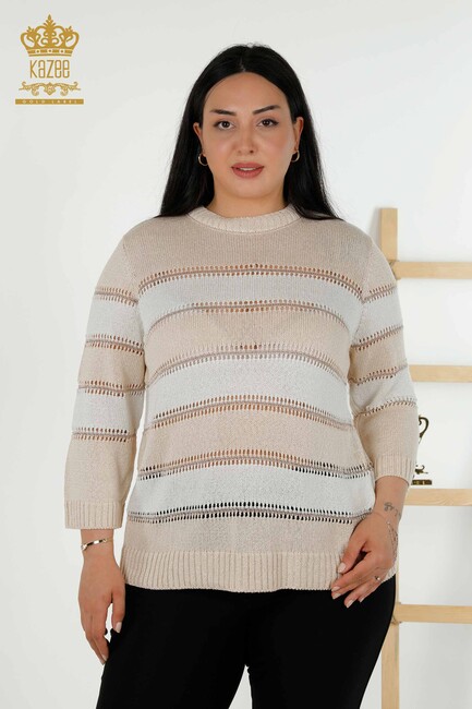 Women's Knitwear Basic Beige-Bone- 30298 | KAZEE - Thumbnail