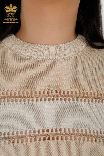 Women's Knitwear Basic Beige-Bone- 30298 | KAZEE - Thumbnail