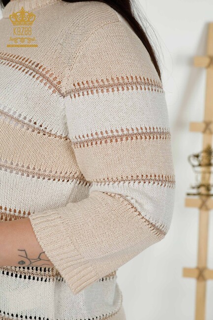 Women's Knitwear Basic Beige-Bone- 30298 | KAZEE - Thumbnail