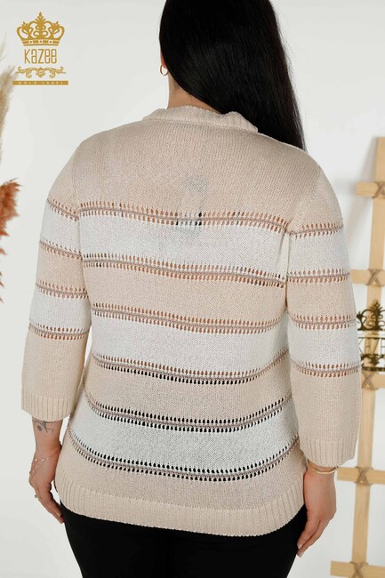 Women's Knitwear Basic Beige-Bone- 30298 | KAZEE - Thumbnail