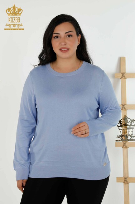 Women's Knitwear Basic Blue - 30213 | KAZEE - Thumbnail