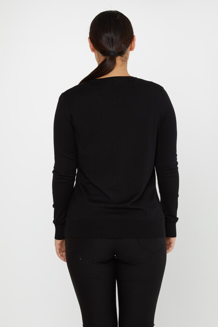 Women's Knitwear Basic Crew Neck Black - 30899 | KAZEE - Thumbnail