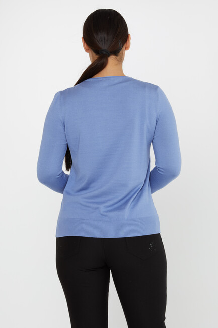 Women's Knitwear Basic Crew Neck Dark Blue - 30899 | KAZEE - Thumbnail