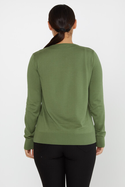 Women's Knitwear Basic Crew Neck Khaki - 30899 | KAZEE - Thumbnail