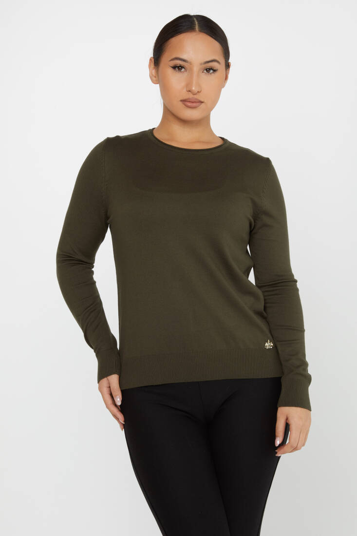 Women's Knitwear Basic Crew Neck Vert - 30899 | KAZEE