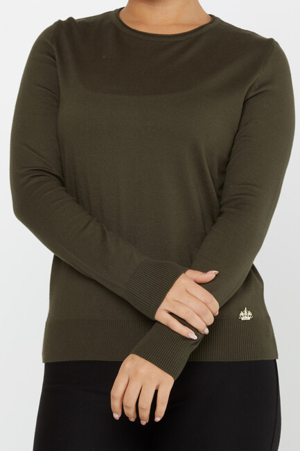 Women's Knitwear Basic Crew Neck Vert - 30899 | KAZEE - Thumbnail