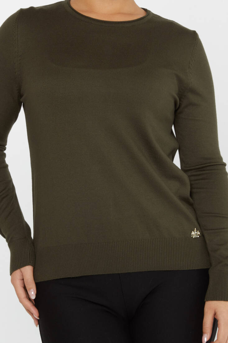 Women's Knitwear Basic Crew Neck Vert - 30899 | KAZEE