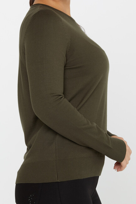 Women's Knitwear Basic Crew Neck Vert - 30899 | KAZEE - Thumbnail