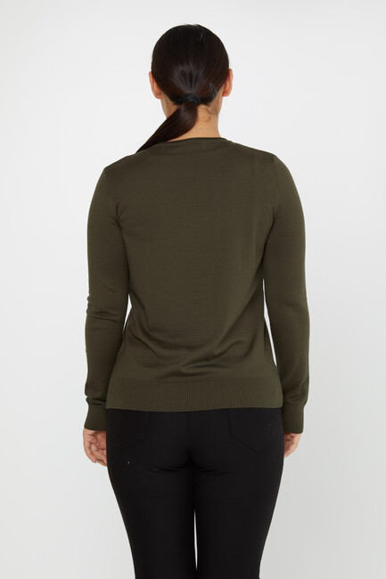 Women's Knitwear Basic Crew Neck Vert - 30899 | KAZEE - Thumbnail