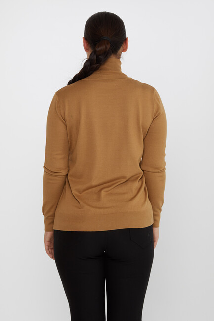 Women's Knitwear Basic Turtleneck Camel - 11122 | KAZEE - Thumbnail