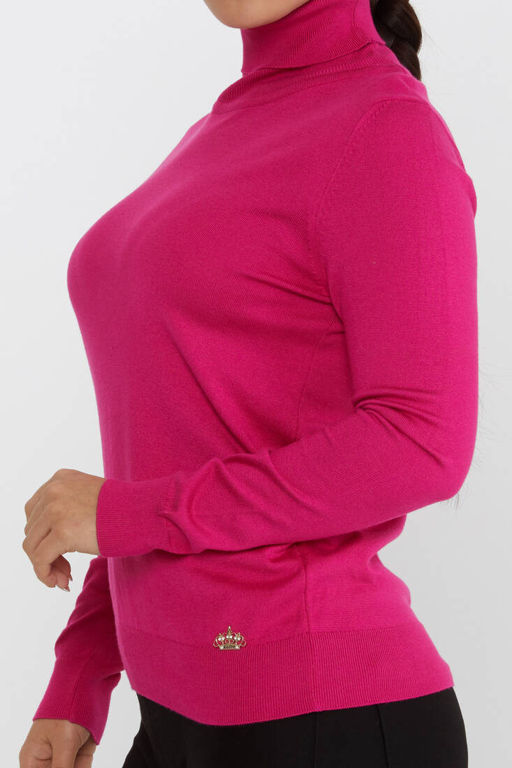 Women's Knitwear Basic Turtleneck Fuchsia - 11122 | KAZEE