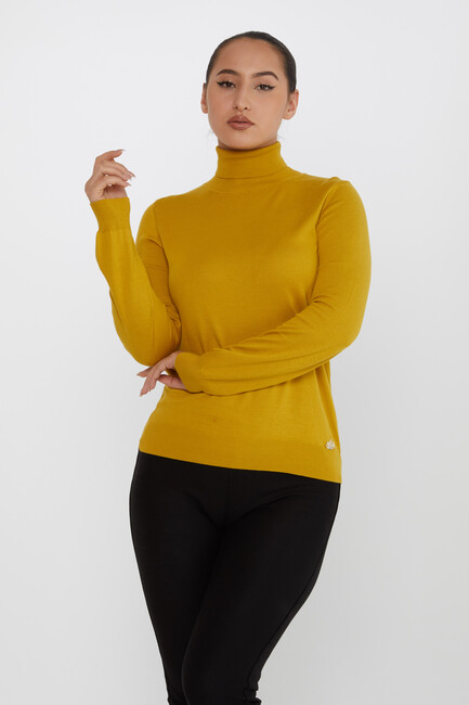 Women's Knitwear Basic Turtleneck Saffron - 11122 | KAZEE - Thumbnail