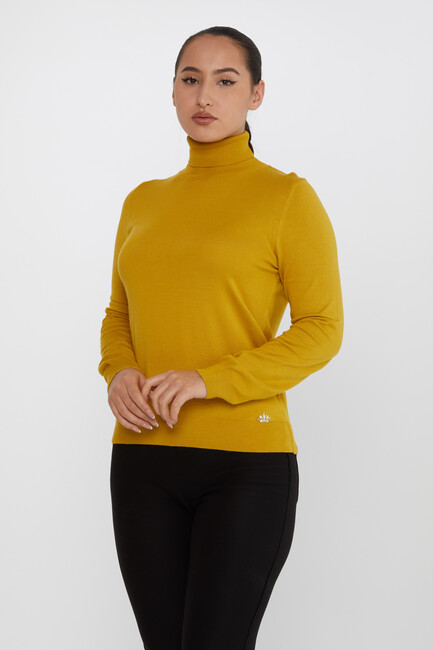 Women's Knitwear Basic Turtleneck Saffron - 11122 | KAZEE - Thumbnail