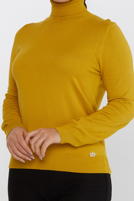 Women's Knitwear Basic Turtleneck Saffron - 11122 | KAZEE - Thumbnail