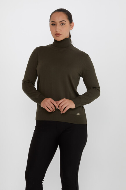 Women's Knitwear Basic Turtleneck Vert - 11122 | KAZEE - Thumbnail