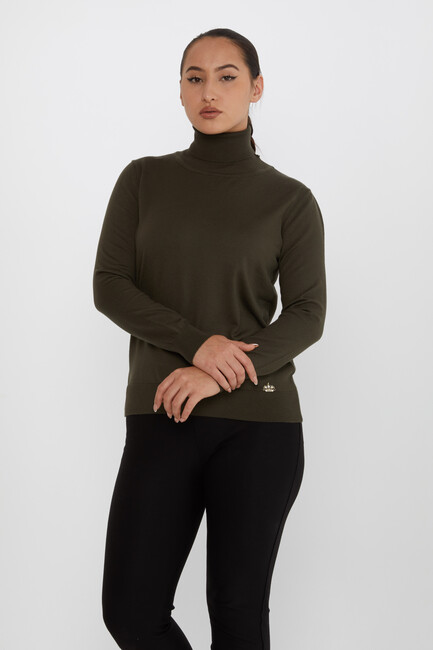 Women's Knitwear Basic Turtleneck Vert - 11122 | KAZEE - Thumbnail