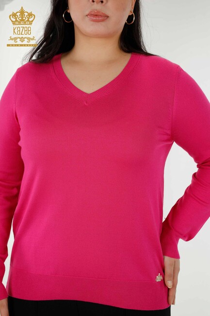 Women's Knitwear Basic Fuchsia - 30181 | KAZEE - Thumbnail