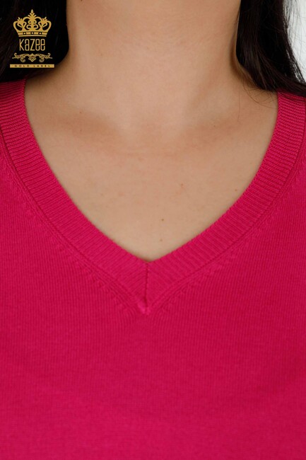 Women's Knitwear Basic Fuchsia - 30181 | KAZEE - Thumbnail