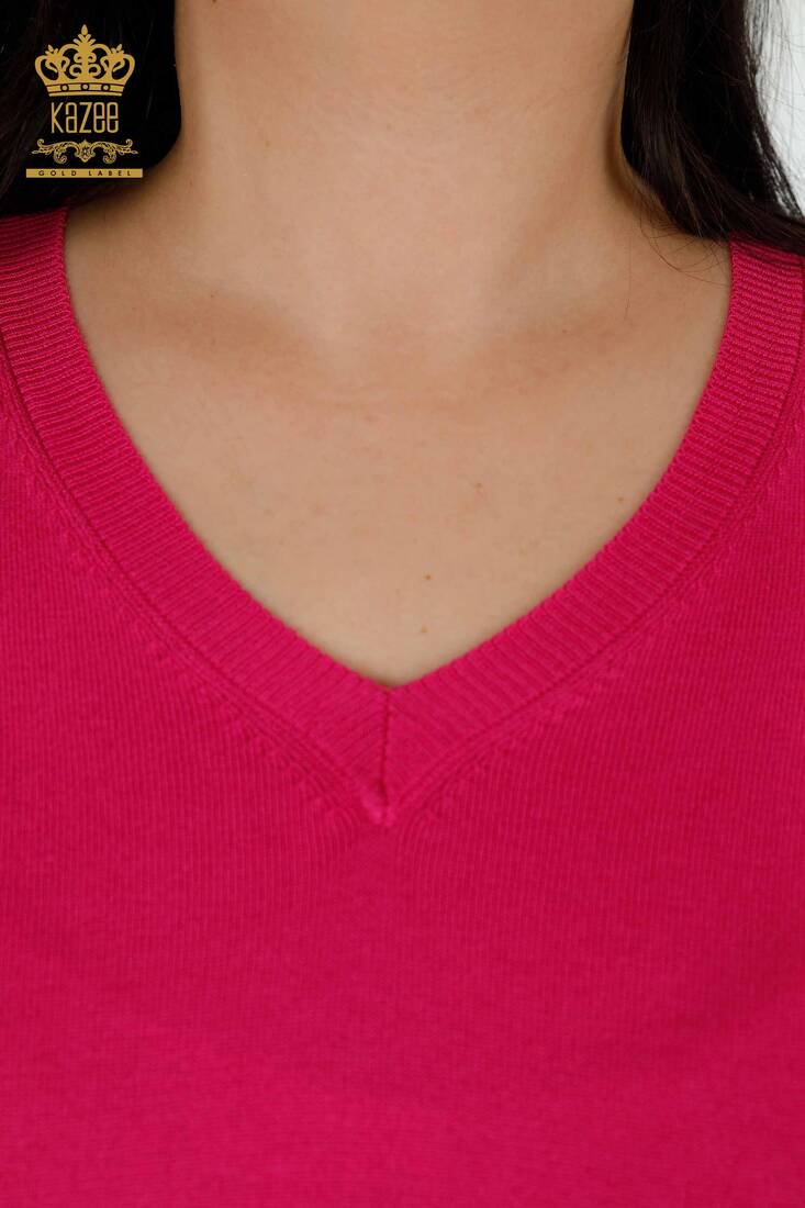 Women's Knitwear Basic Fuchsia - 30181 | KAZEE