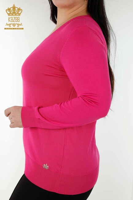 Women's Knitwear Basic Fuchsia - 30181 | KAZEE - Thumbnail