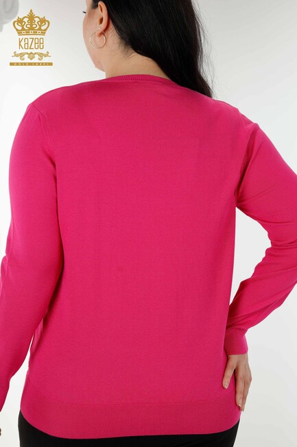 Women's Knitwear Basic Fuchsia - 30181 | KAZEE - Thumbnail