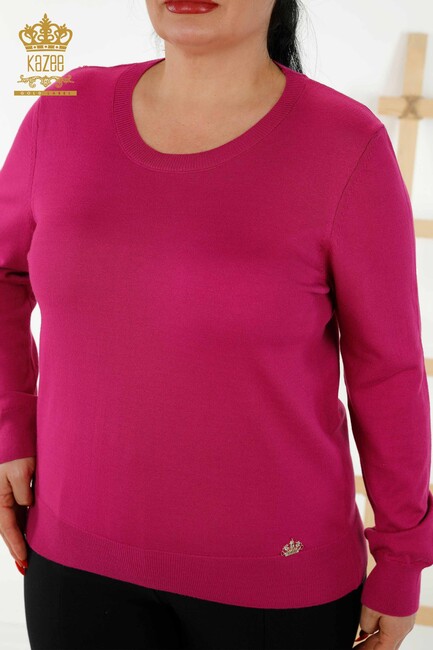 Women's Knitwear Basic Fuchsia - 30213 | KAZEE - Thumbnail