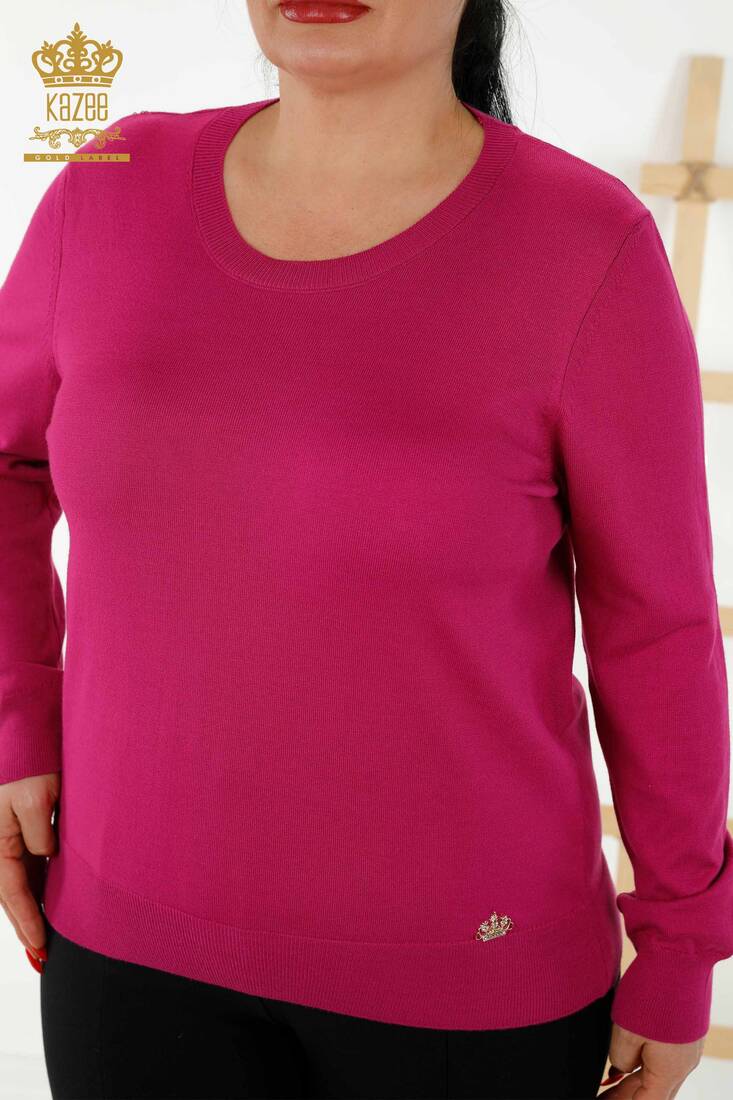 Women's Knitwear Basic Fuchsia - 30213 | KAZEE