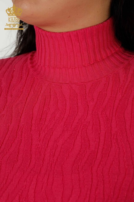 Women's Knitwear Basic Fuchsia - 30290 | KAZEE - Thumbnail