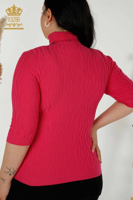 Women's Knitwear Basic Fuchsia - 30290 | KAZEE - Thumbnail