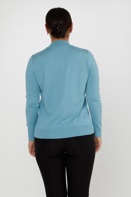 Women's Knitwear Basic Stand Collar Mint - 16663 | KAZEE - Thumbnail