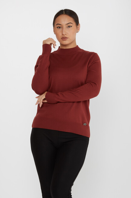 Women's Knitwear Basic Stand Collar Tile - 16663 | KAZEE - Thumbnail