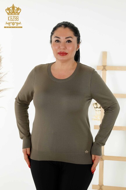 Women's Knitwear Basic Khaki - 30213 | KAZEE - Thumbnail