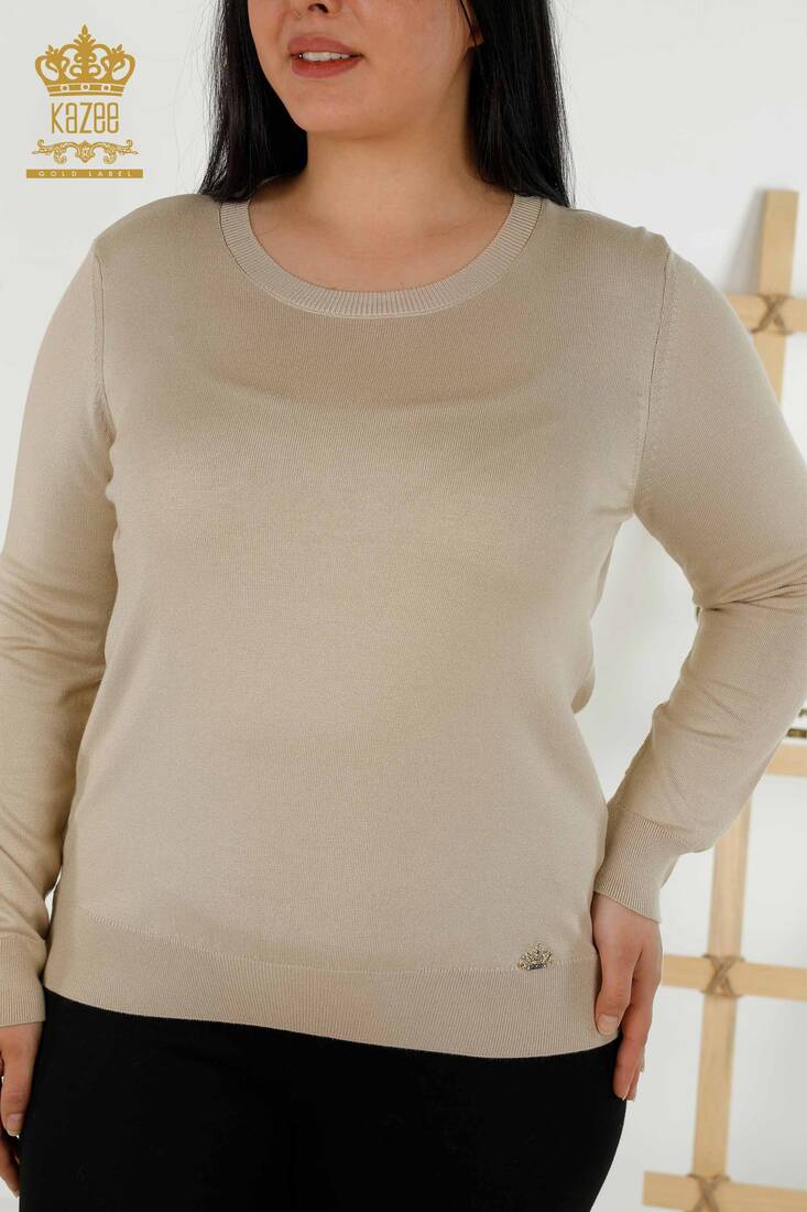 Women's Knitwear Basic Light Beige - 30213 | KAZEE