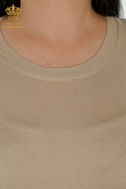 Women's Knitwear Basic Light Beige - 30213 | KAZEE - Thumbnail